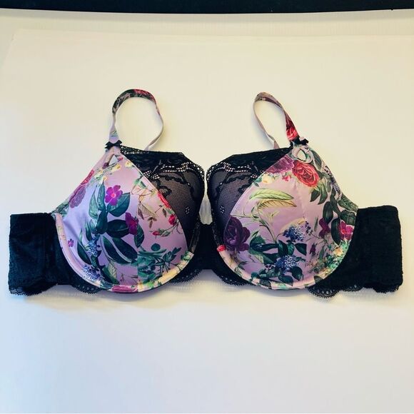torrid Other - Torrid Curve Lightly Lined T-Shirt Bra Plus Size 42B Black Lace Multi‎ Floral